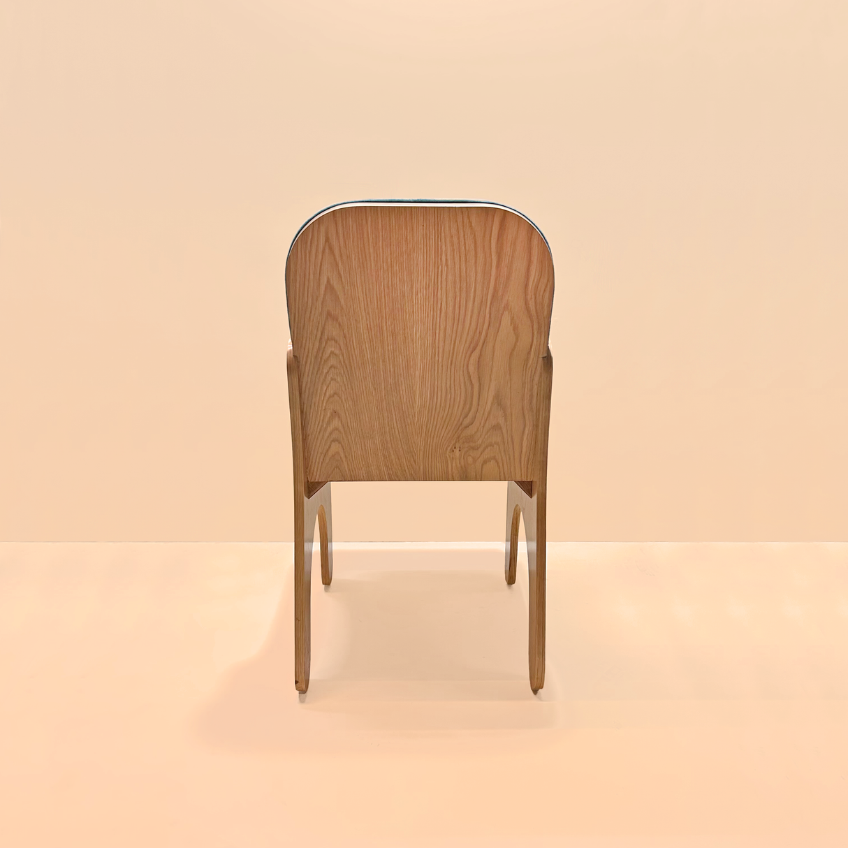 Kids' Wooden Chair with Plush Blue Upholstery