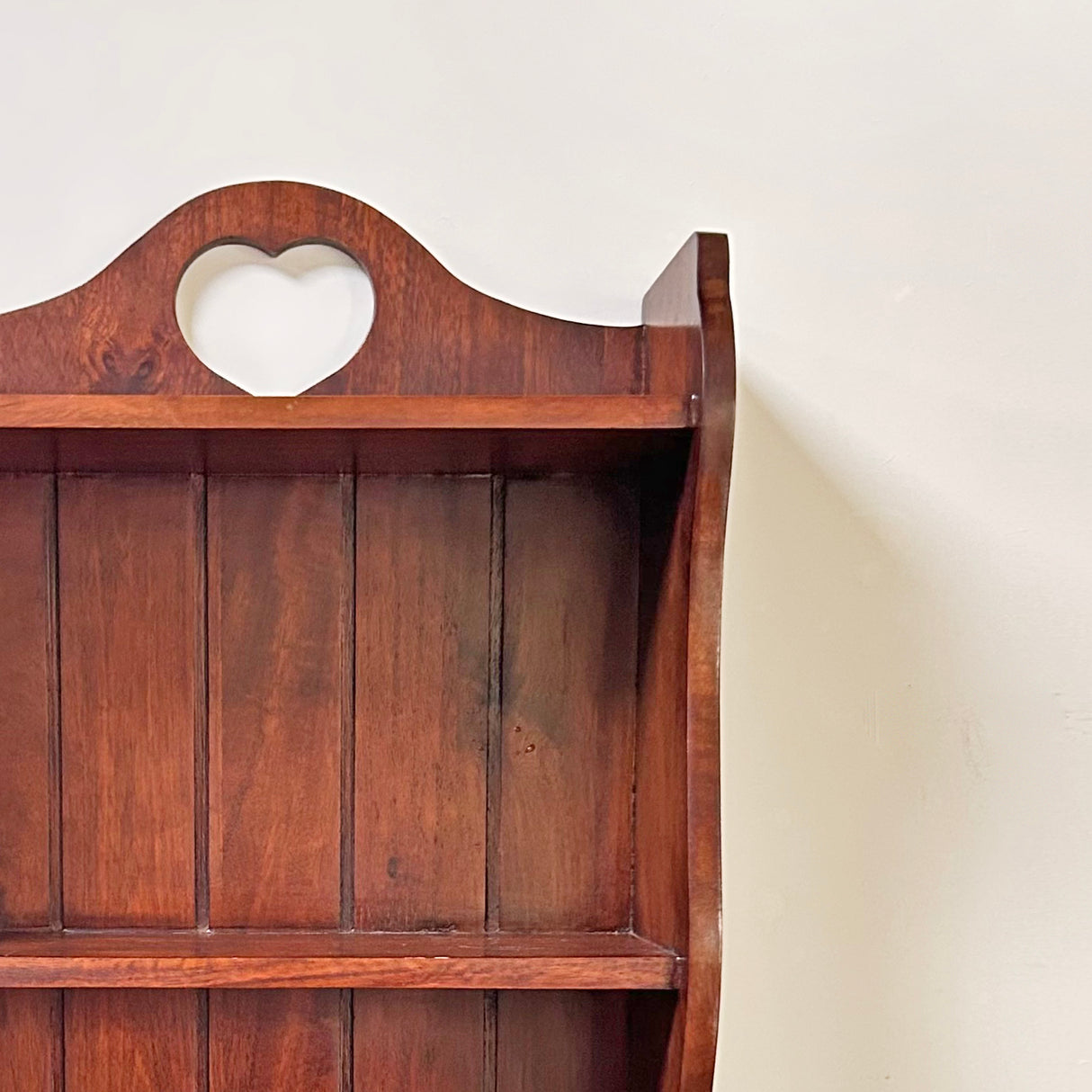 Handcrafted Wooden Wall Shelf with Heart Cutout