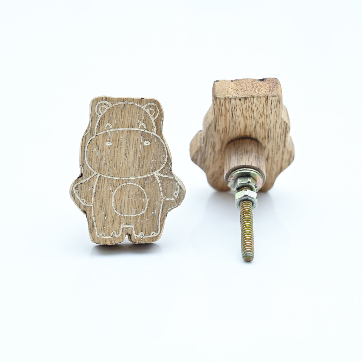 Hippo Mango Wooden / Drawer Knob– Handcrafted Kids Room Hardware | Pinch of Pretty