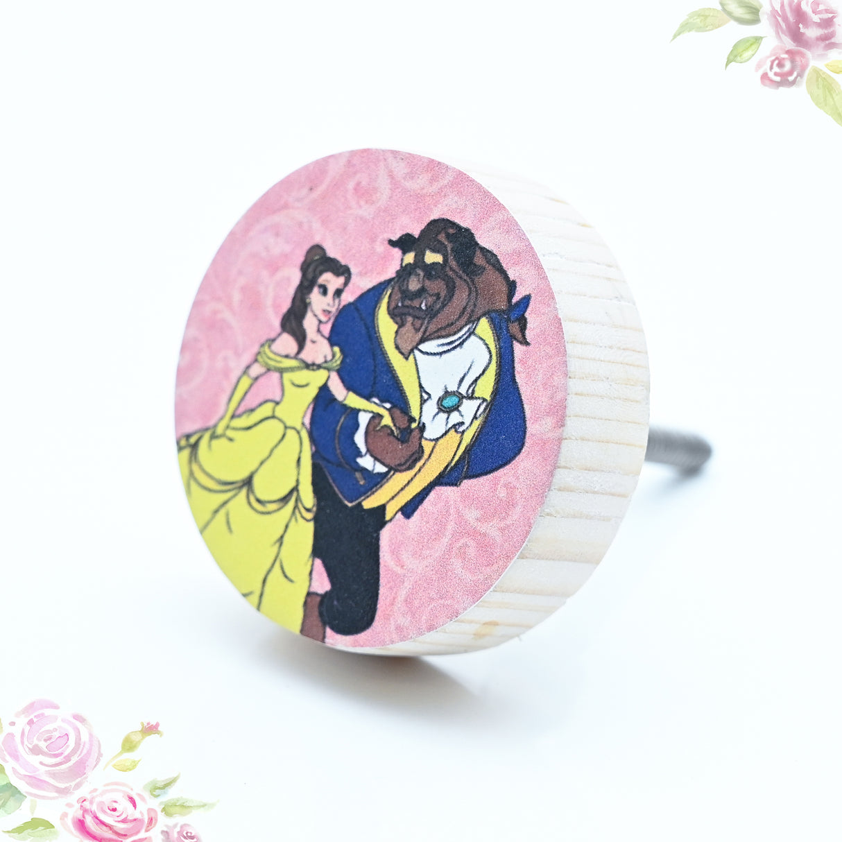 Belle and Beast Themed Wooden / Drawer Knob– Handcrafted Kids Room Hardware | Pinch of Pretty