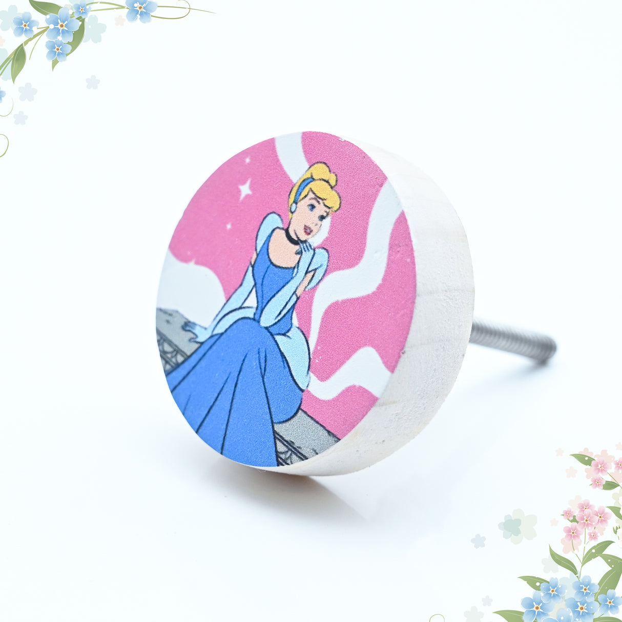 Cinderella Sitting Themed Drawer Wooden Knob / Drawer Knob– Handcrafted Kids Room Hardware | Pinch of Pretty