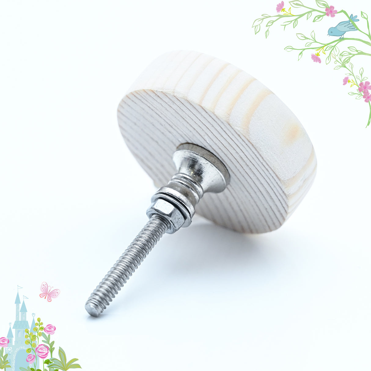 Snow White with Apple Themed Wooden / Drawer Knob– Handcrafted Kids Room Hardware | Pinch of Pretty