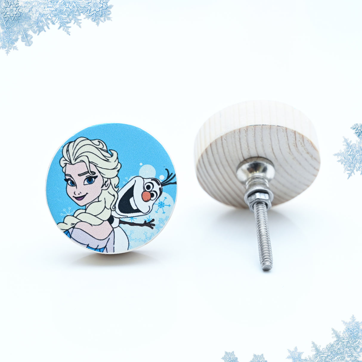 Elsa and Olaf Themed Wooden / Drawer Knob– Handcrafted Kids Room Hardware | Pinch of Pretty