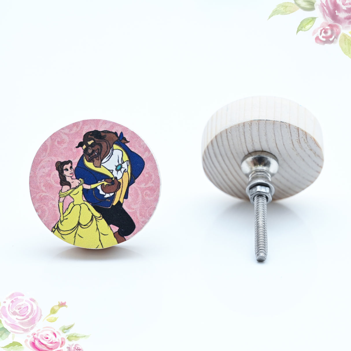 Belle and Beast Themed Wooden / Drawer Knob– Handcrafted Kids Room Hardware | Pinch of Pretty