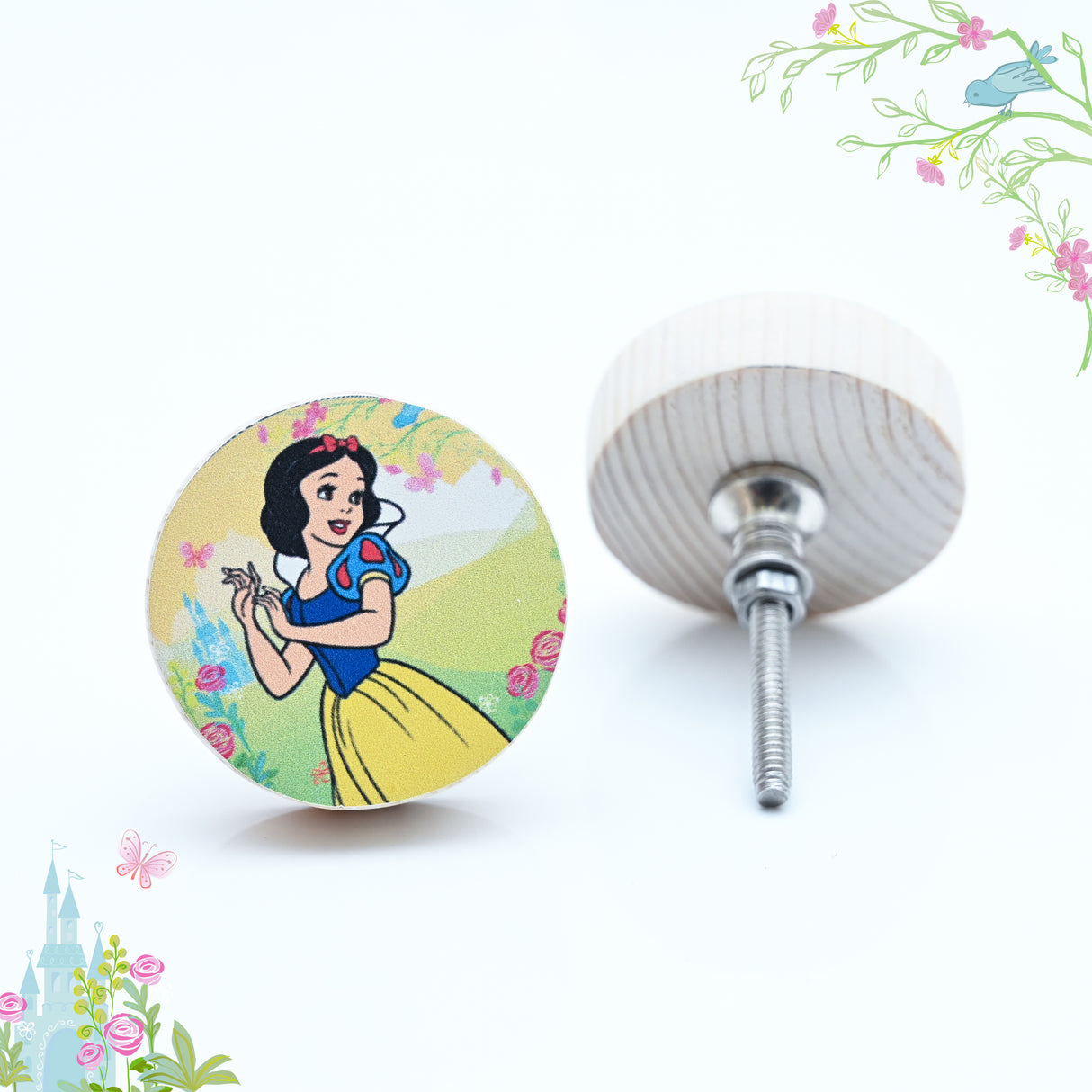 Snow White Themed Drawer Wooden / Drawer Knob– Handcrafted Kids Room Hardware | Pinch of Pretty