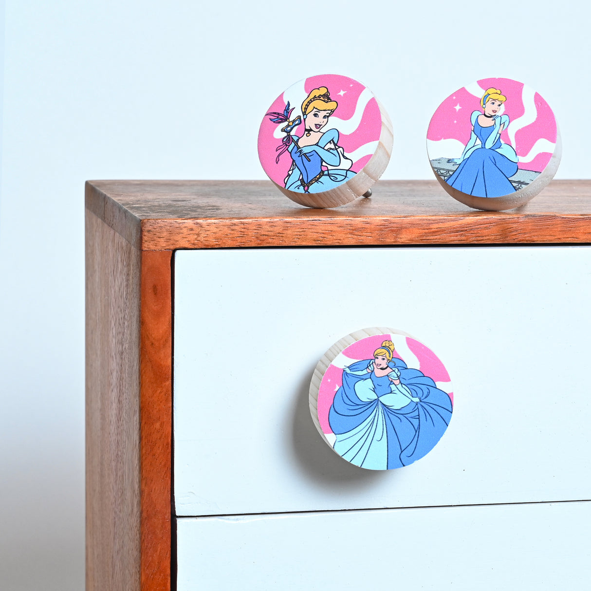 Cinderella Sitting Themed Drawer Wooden Knob / Drawer Knob– Handcrafted Kids Room Hardware | Pinch of Pretty