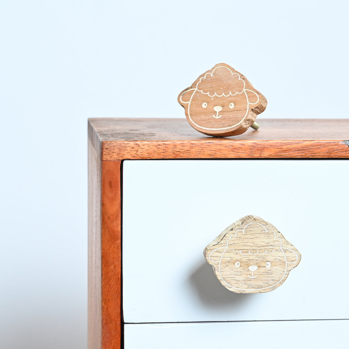 Sheep Mango-Shaped Wooden / Drawer Knob– Handcrafted Kids Room Hardware | Pinch of Pretty