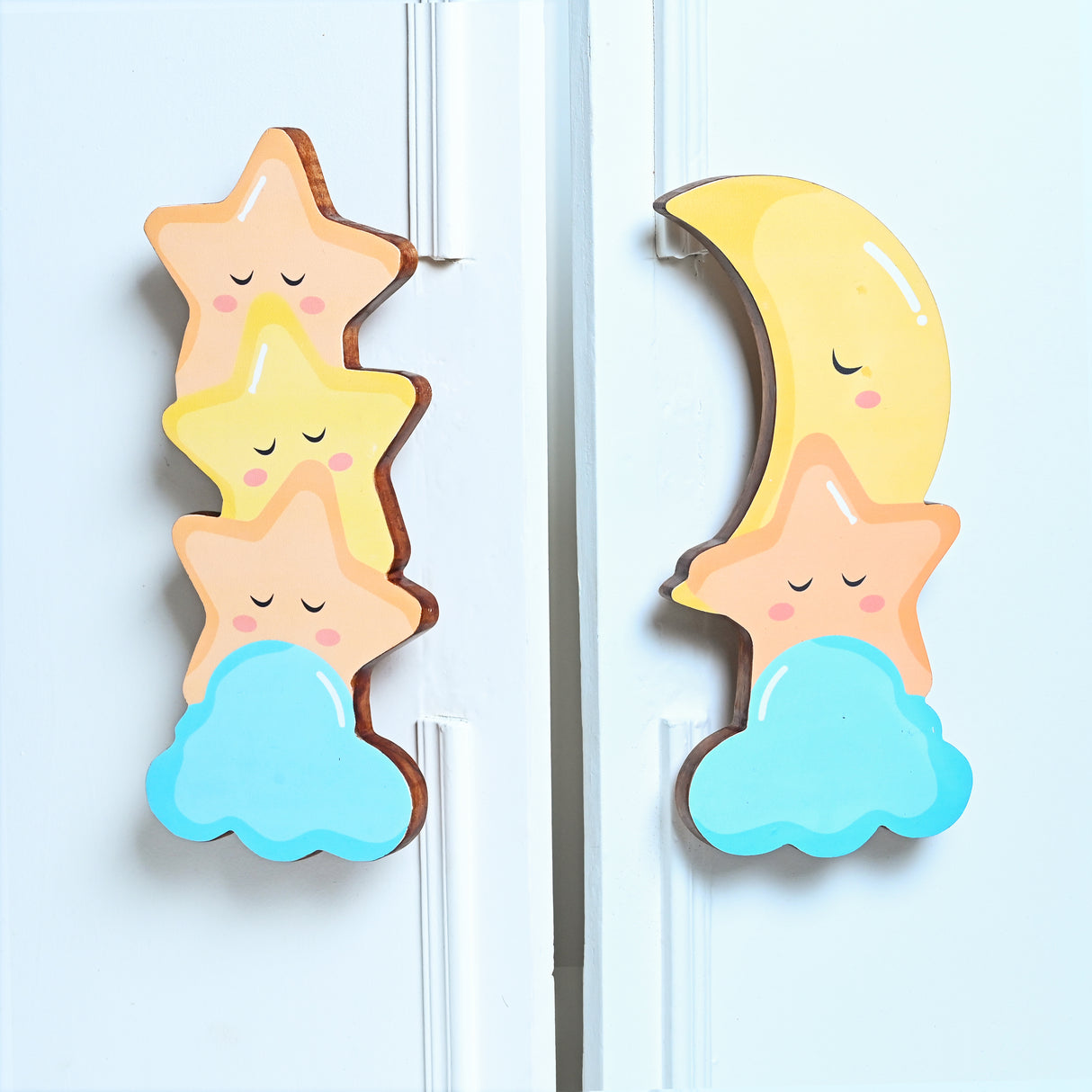 Star and Moon Wooden Cupboard Handle / Drawer Knob – Handcrafted Kids Room Hardware | Pinch of Pretty