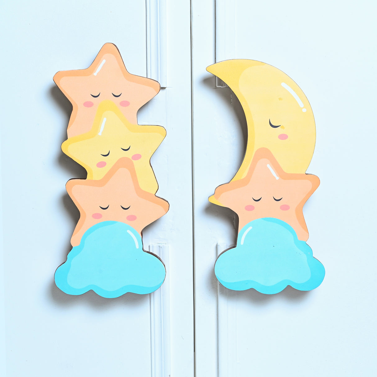 Star and Moon Wooden Cupboard Handle / Drawer Knob – Handcrafted Kids Room Hardware | Pinch of Pretty