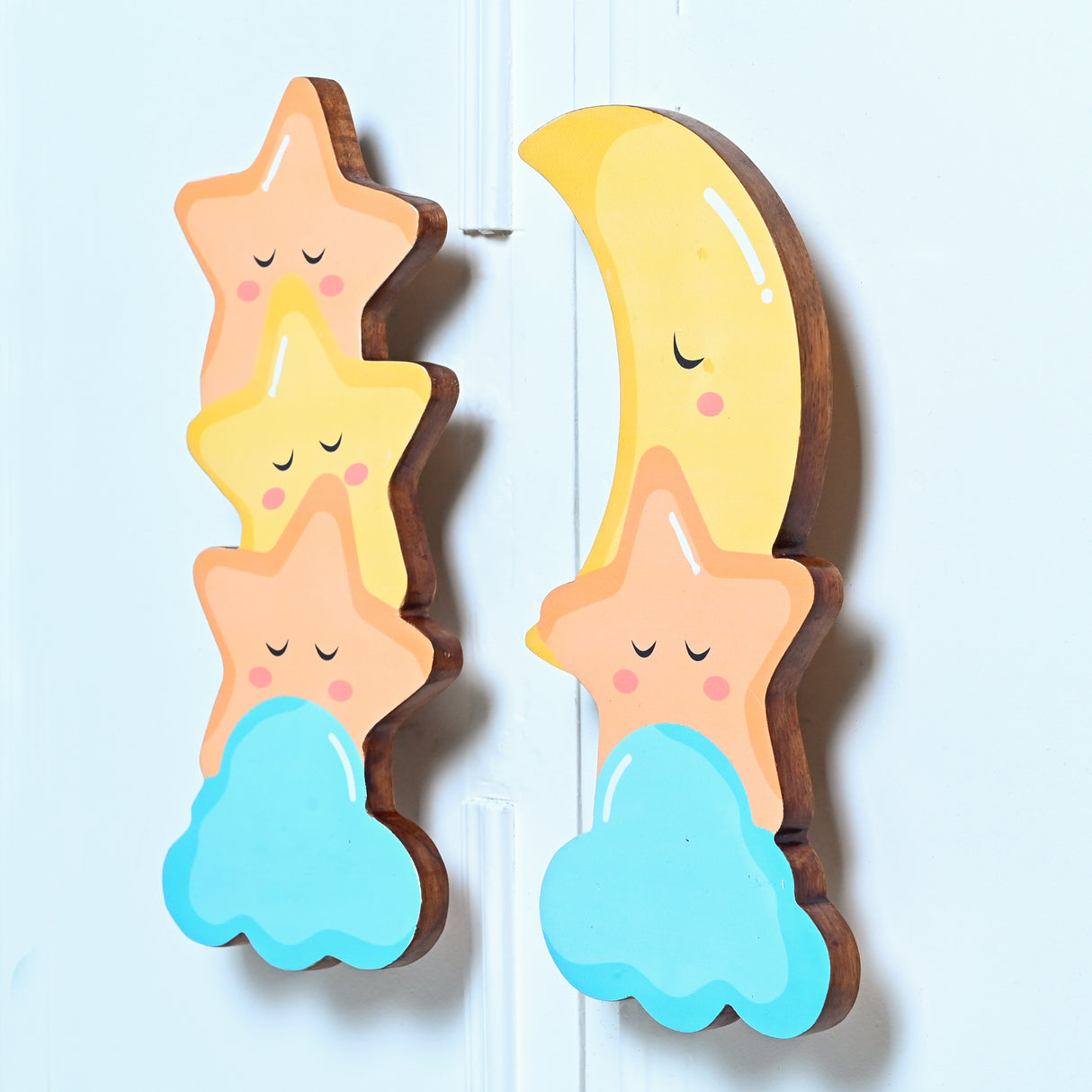 Star and Moon Wooden Cupboard Handle / Drawer Knob – Handcrafted Kids Room Hardware | Pinch of Pretty