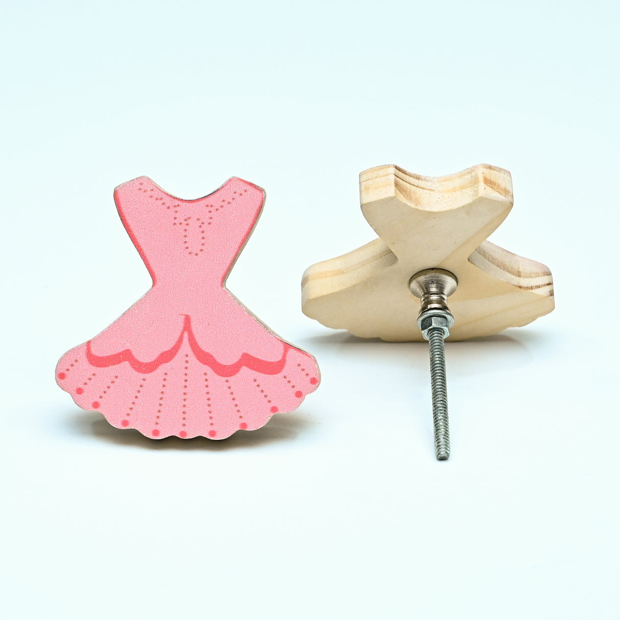 Pink Dress Wooden / Drawer Knob– Handcrafted Kids Room Hardware | Pinch of Pretty