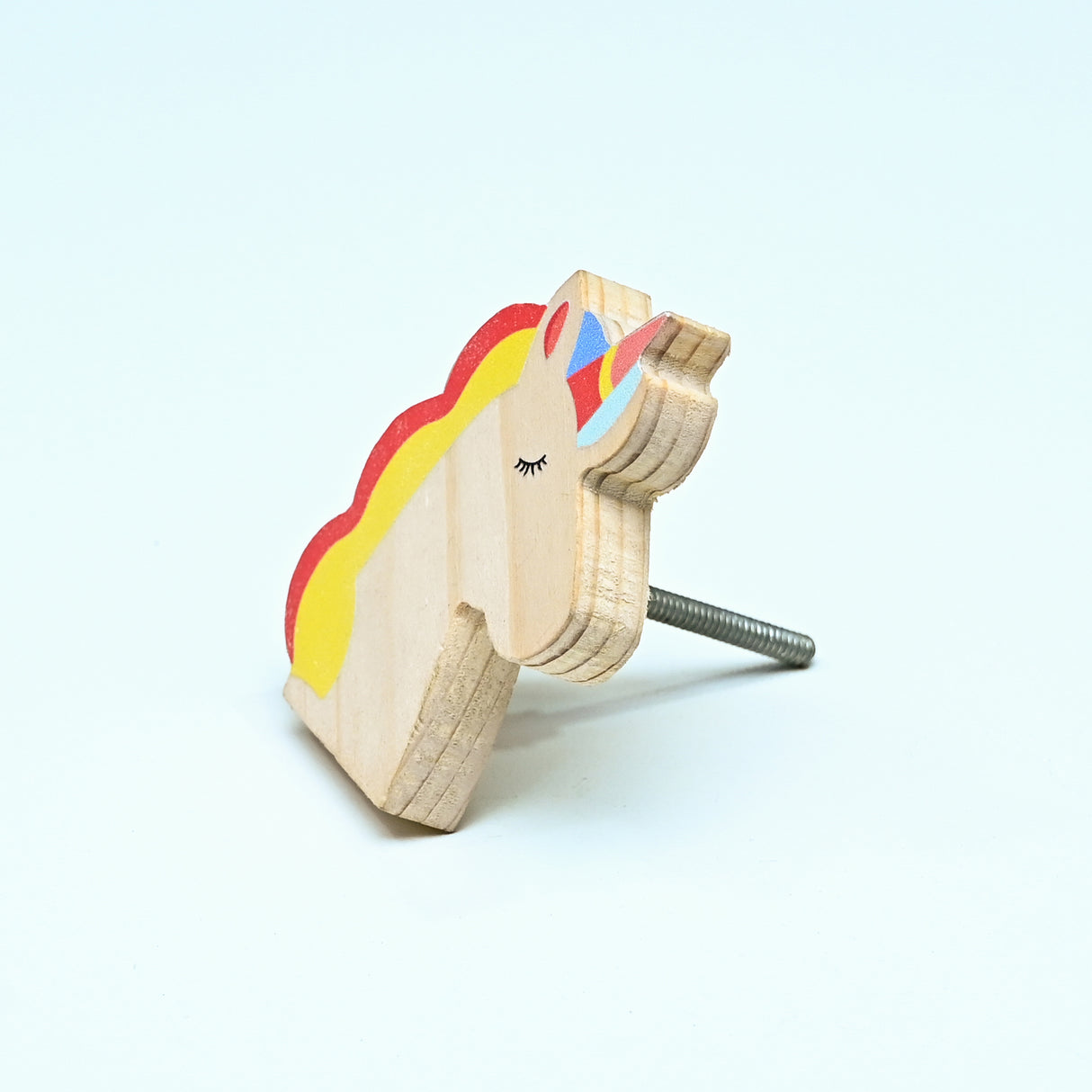 Rainbow Unicorn Wooden / Drawer Knob– Handcrafted Kids Room Hardware | Pinch of Pretty