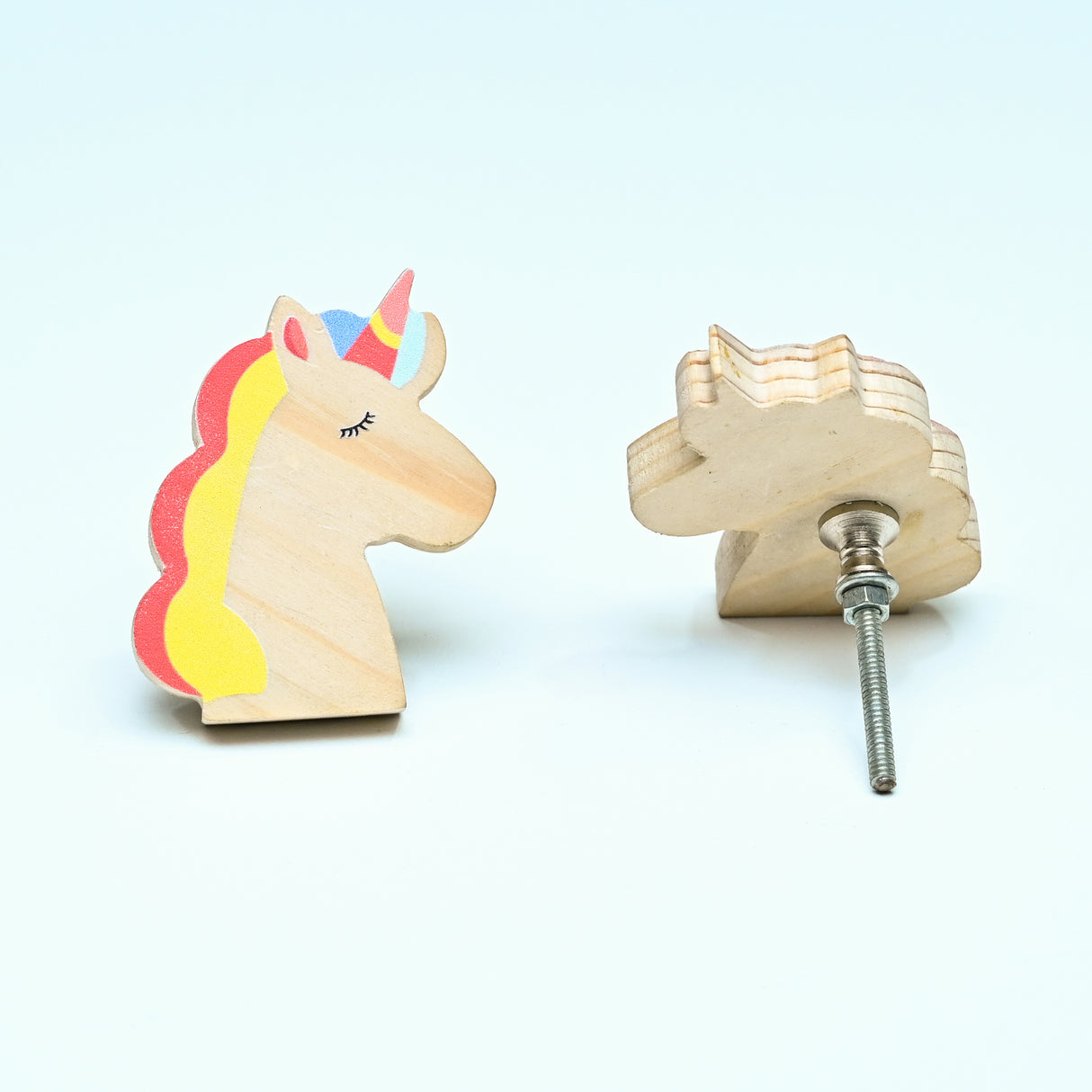 Rainbow Unicorn Wooden / Drawer Knob– Handcrafted Kids Room Hardware | Pinch of Pretty