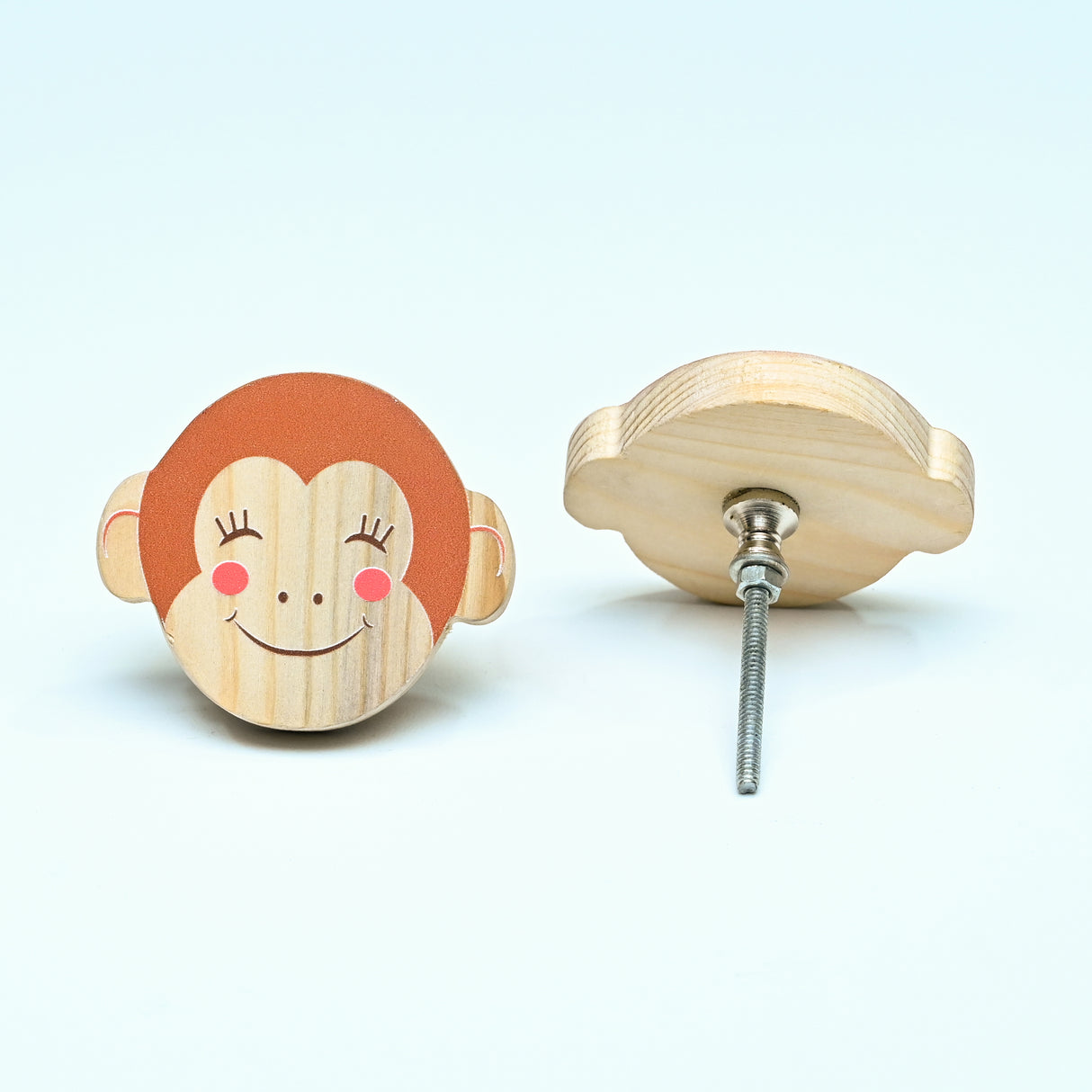 Monkey Face Wooden/ Drawer Knob– Handcrafted Kids Room Hardware | Pinch of Pretty