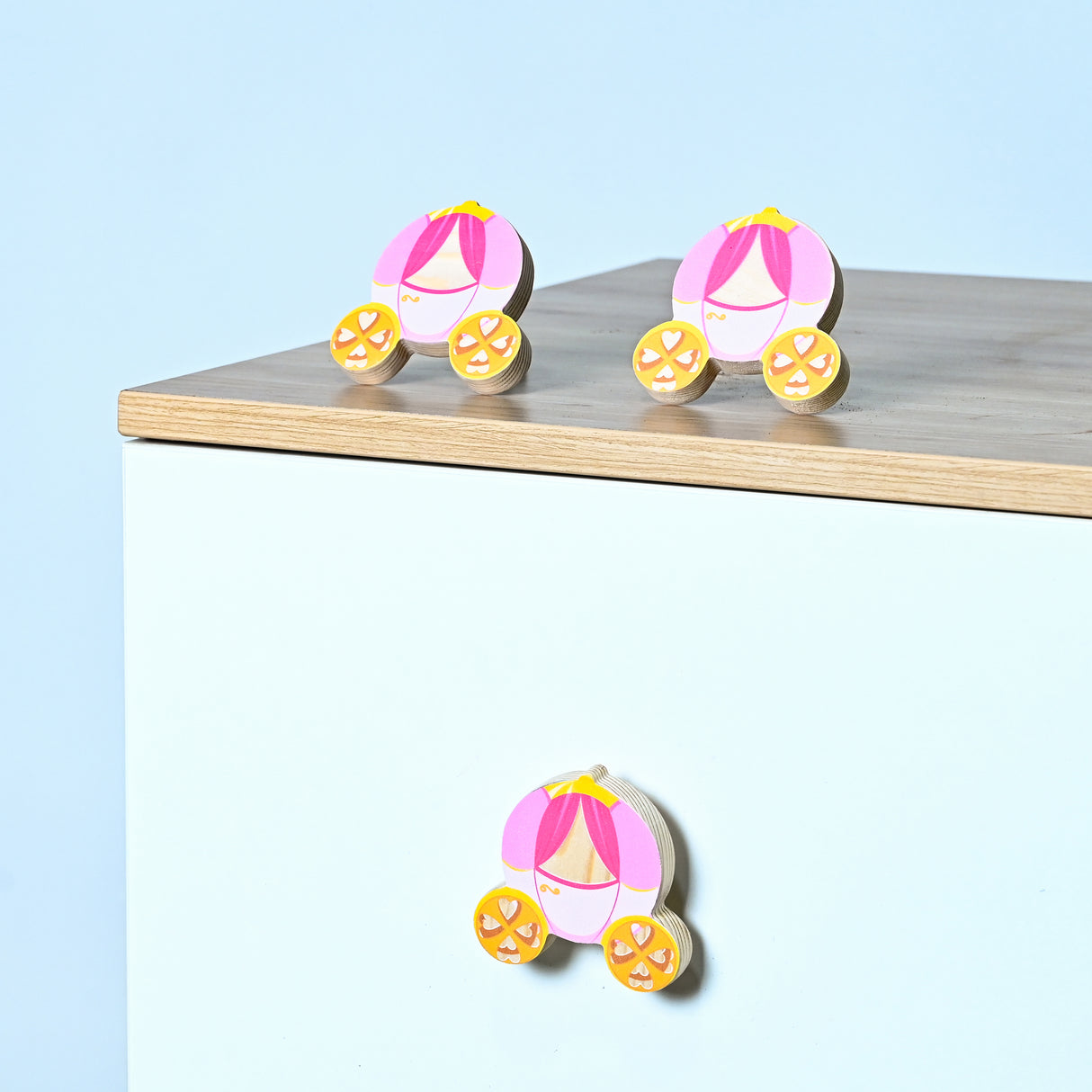 Princess Carriage Wooden/ Drawer Knob– Handcrafted Kids Room Hardware | Pinch of Pretty