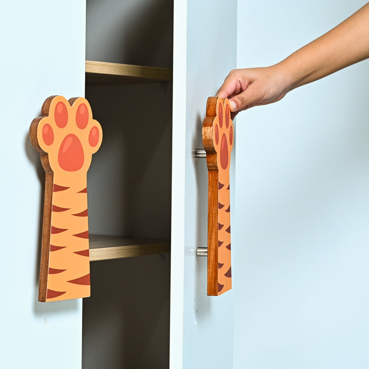 Tiger Paw Wooden Cupboard Handle / Drawer – Handcrafted Kids Room Hardware | Pinch of Pretty