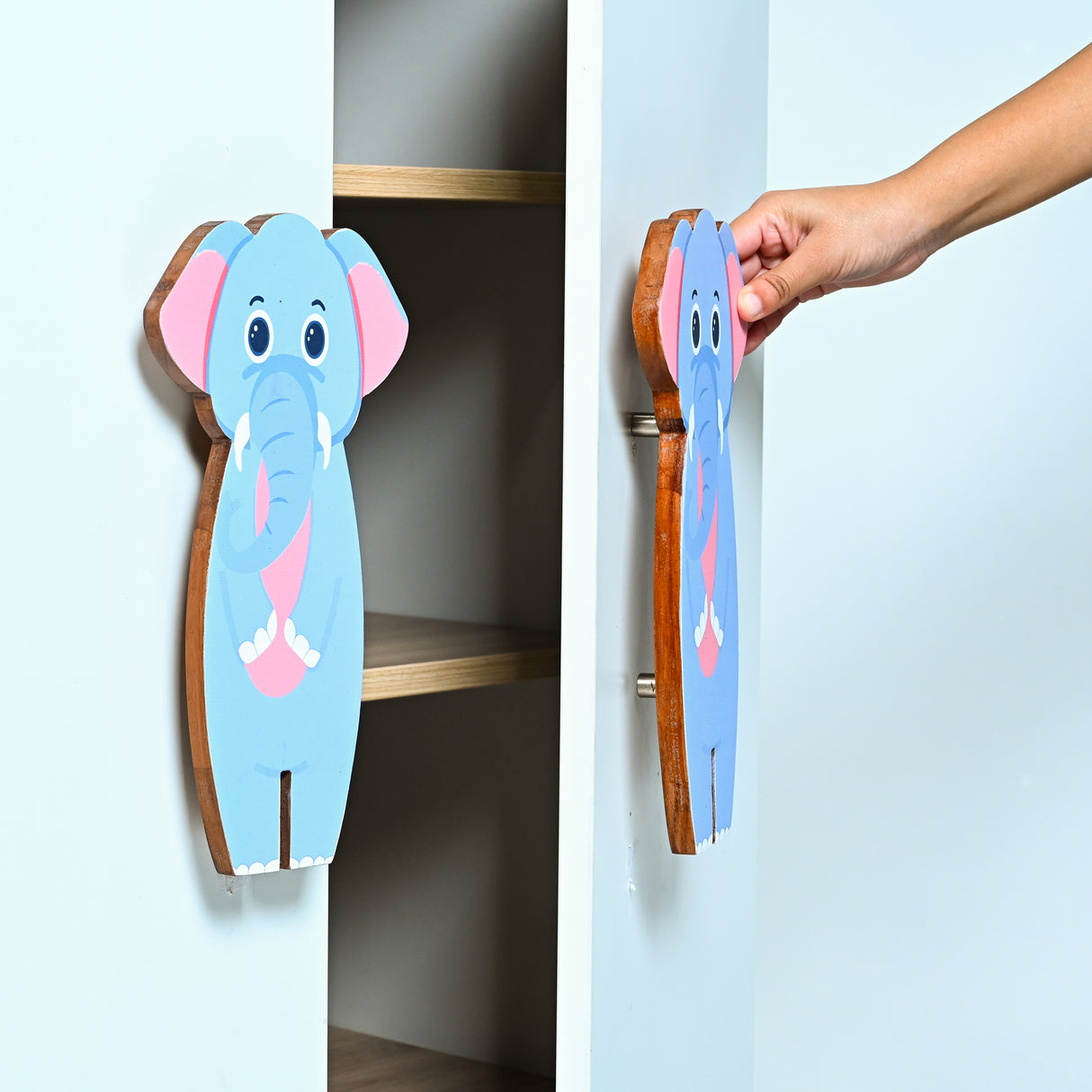 Blue Elephant Wooden Cupboard Handle / Drawer – Handcrafted Kids Room Hardware | Pinch of Pretty