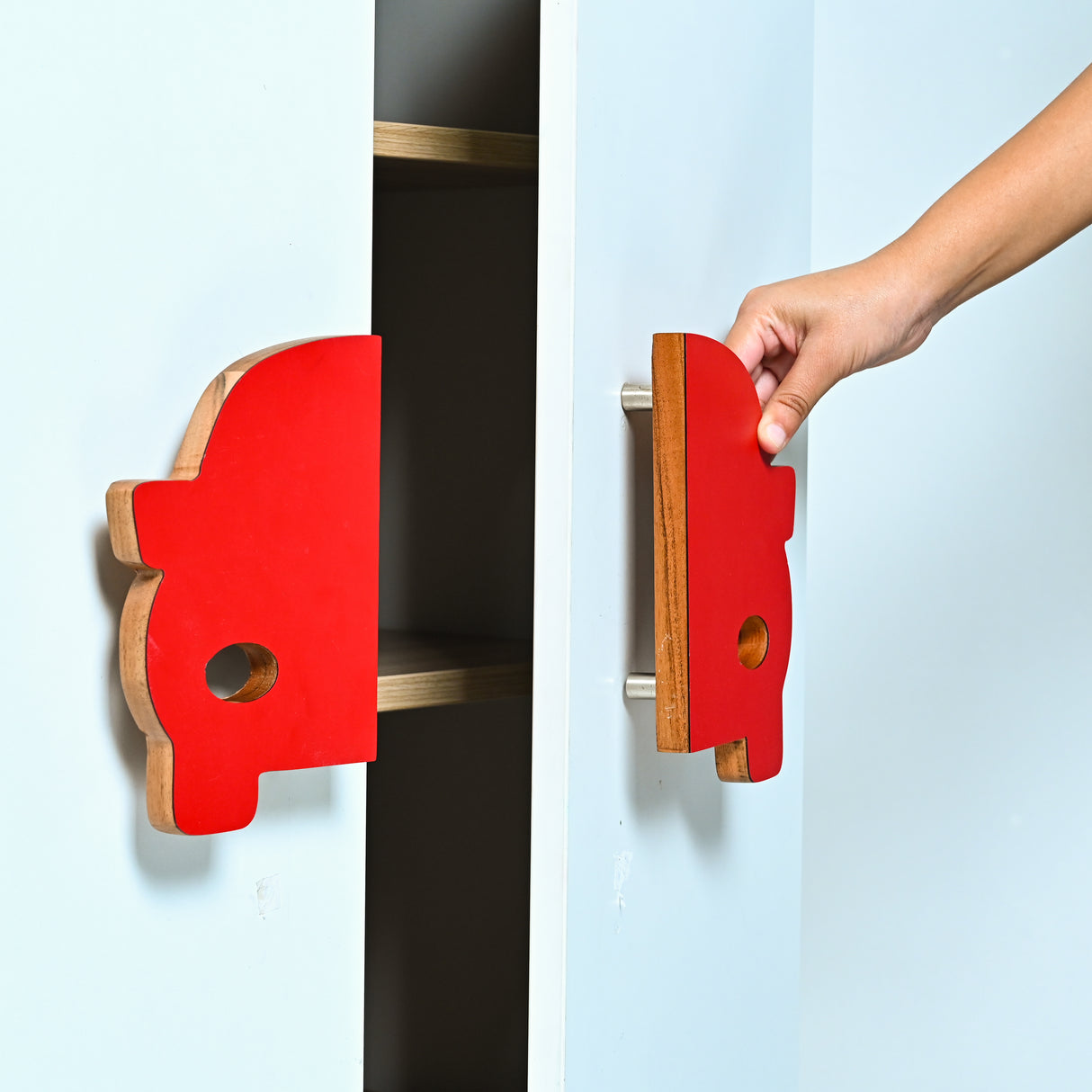 Red Car Wooden Cupboard Handle / Drawer – Handcrafted Kids Room Hardware | Pinch of Pretty