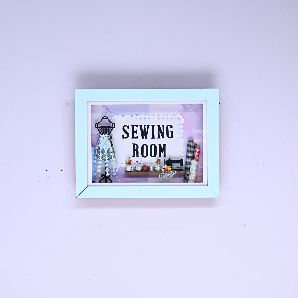Dreamy Miniature Sewing Room Decorative Frame