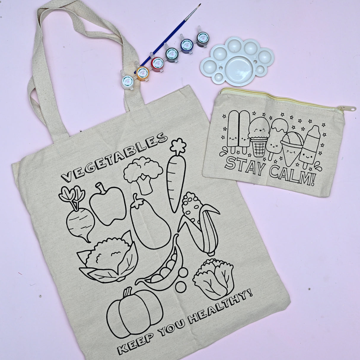Creative Canvas DIY Tote Bag and Pouch Set