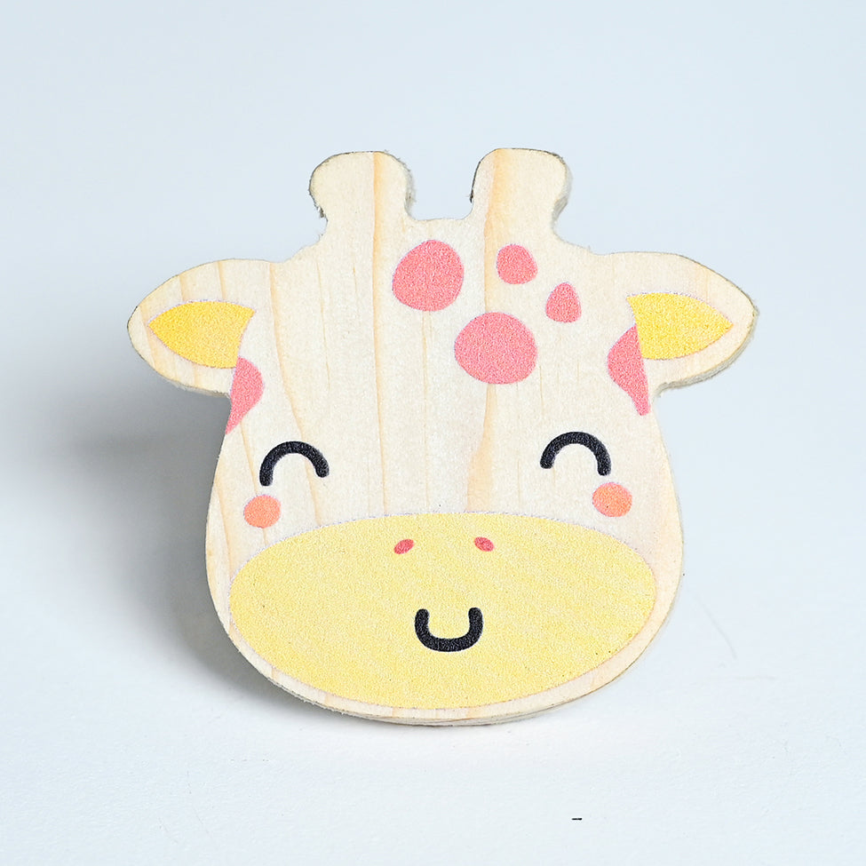 Giraffe Face Wooden / Drawer Knob – Handcrafted Kids Room Hardware | Pinch of Pretty