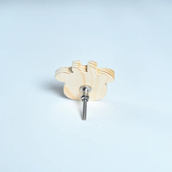 Pack of 5 Adorable Wooden Knobs (Bird, Giraffe, Dino, Duck, Panda )