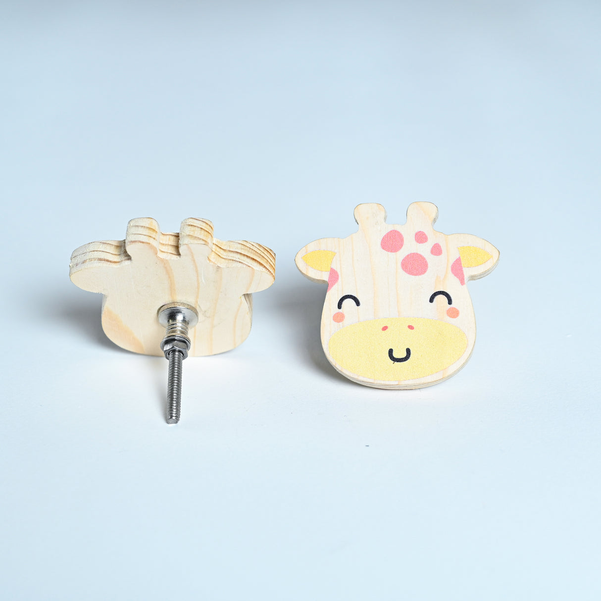 Giraffe Face Wooden / Drawer Knob – Handcrafted Kids Room Hardware | Pinch of Pretty
