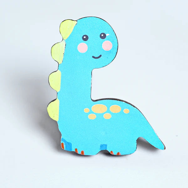 Pack of 5 Adorable Wooden Knobs (Bird, Giraffe, Dino, Duck, Panda )