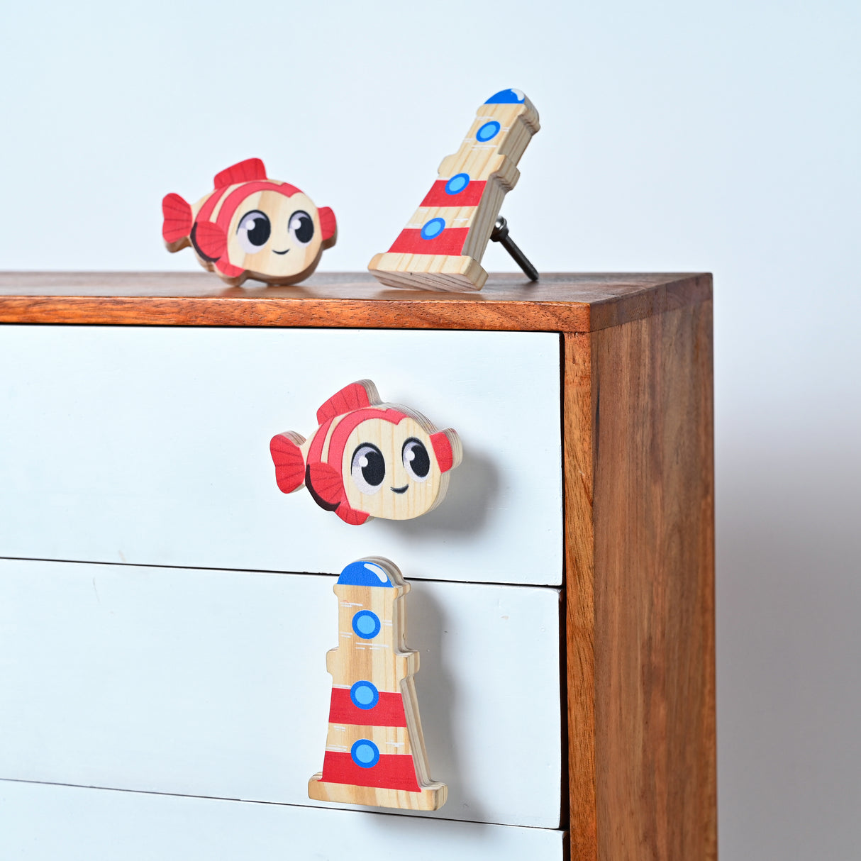 Fish Wooden / Drawer Knob – Handcrafted Kids Room Hardware | Pinch of Pretty