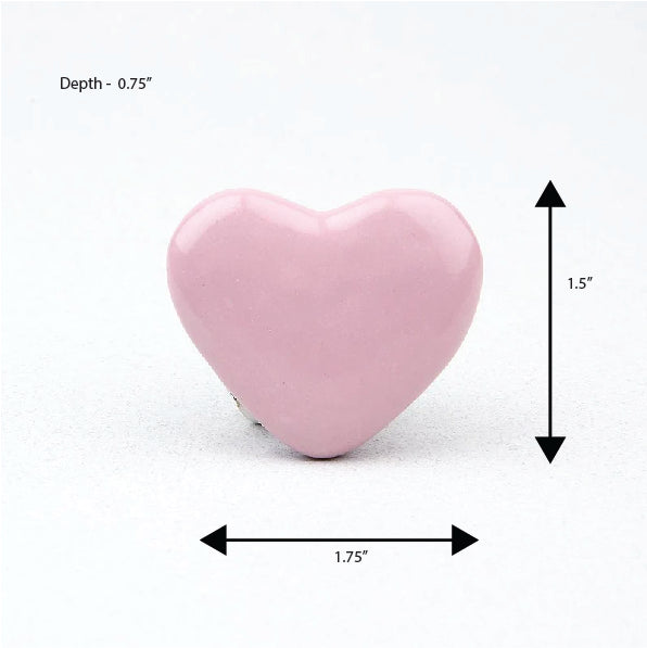 Pink Heart Ceramic Knob – Stylish Cupboard & Drawer Handle for Kids’ Room
