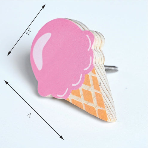 Ice Cream Wooden / Drawer Knob – Handcrafted Kids Room Hardware | Pinch of Pretty