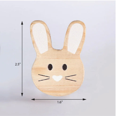 Rabbit face Wooden / Drawer Knob – Handcrafted Kids Room Hardware | Pinch of Pretty