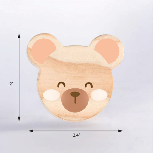 Teddy bear Wooden / Drawer Knob – Handcrafted Kids Room Hardware | Pinch of Pretty