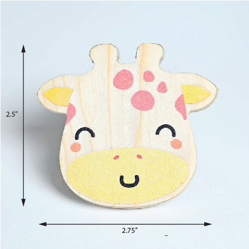 Giraffe Face Wooden / Drawer Knob – Handcrafted Kids Room Hardware | Pinch of Pretty