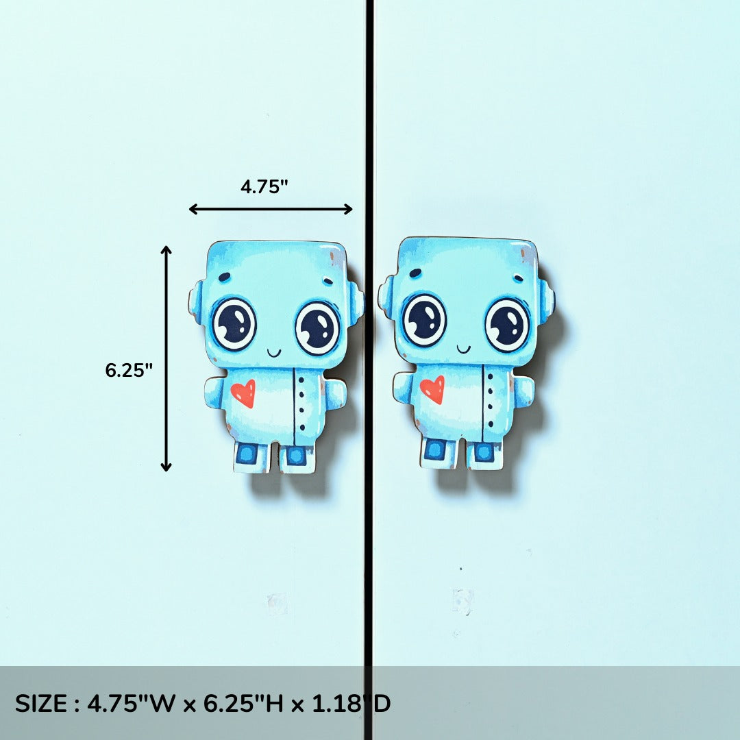 Robot Wooden Cupboard Handle / Drawer – Handcrafted Kids Room Hardware | Pinch of Pretty