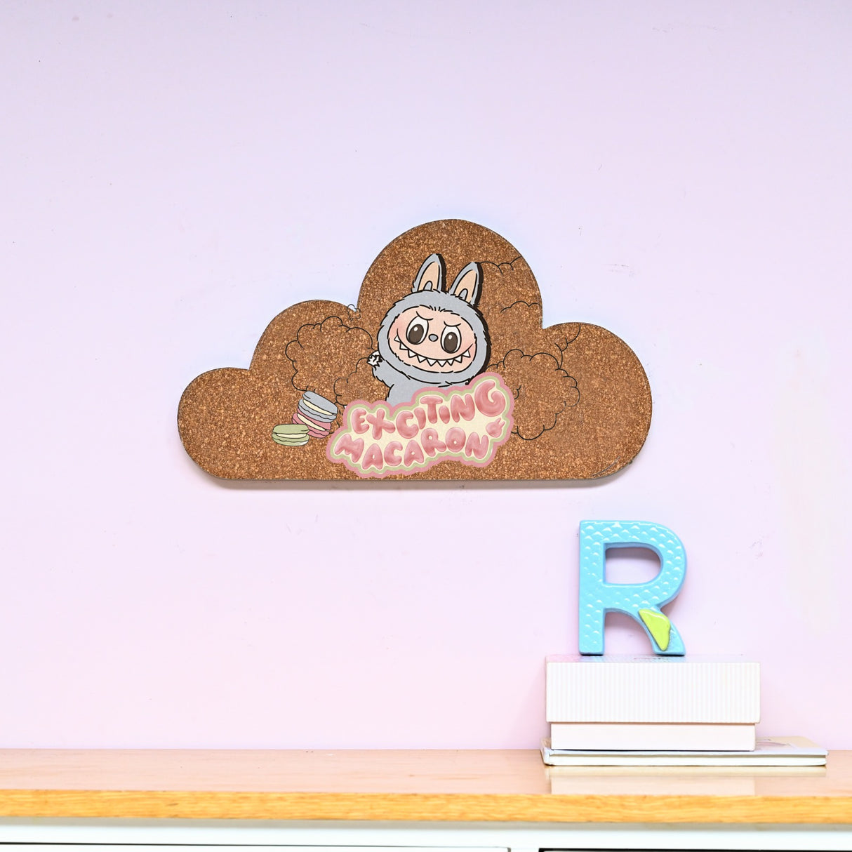 Cloud-Shaped 'Exciting Macaron' Labubu Cork Board