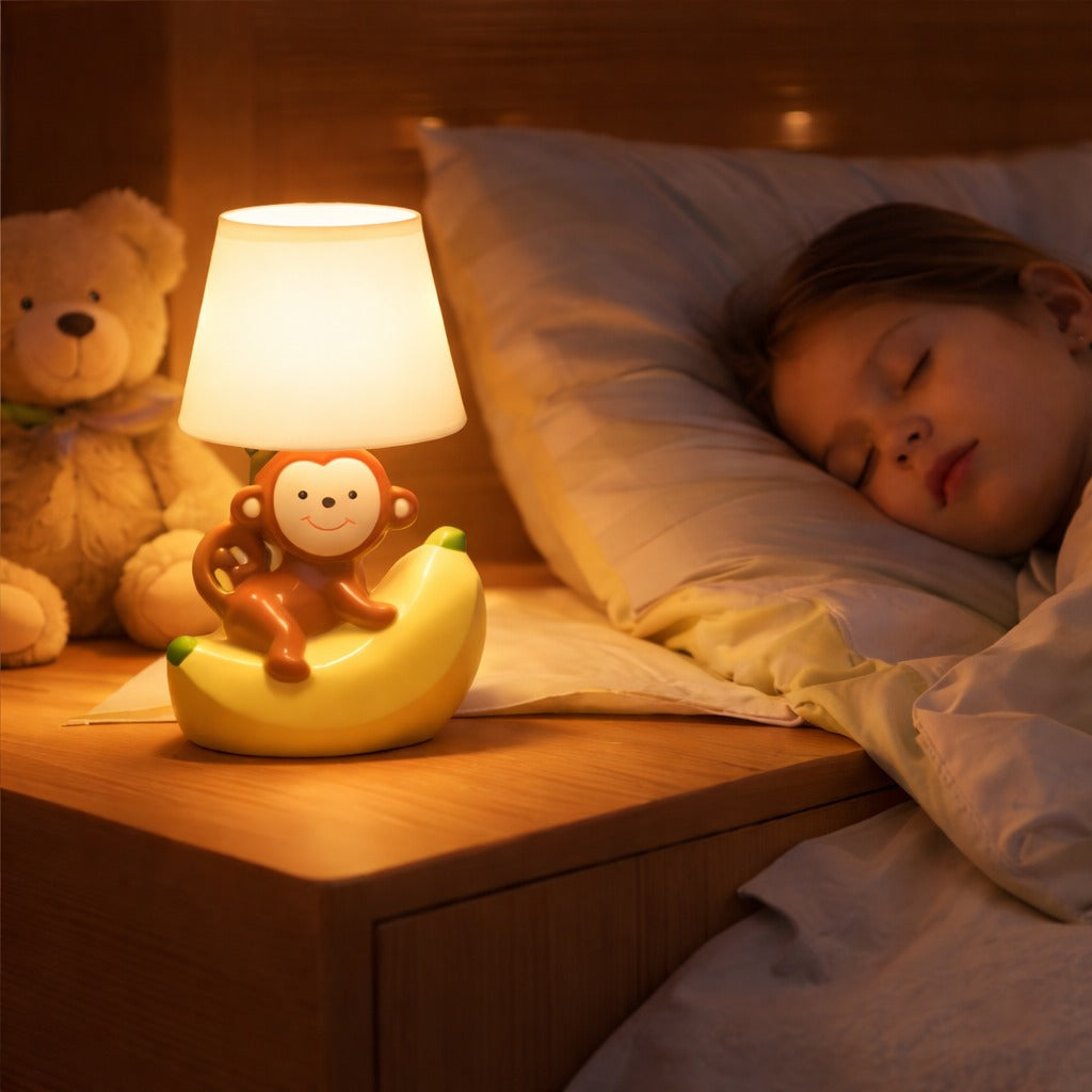 Playful Monkey & Banana Ceramic Table Lamp | Pinch of Pretty
