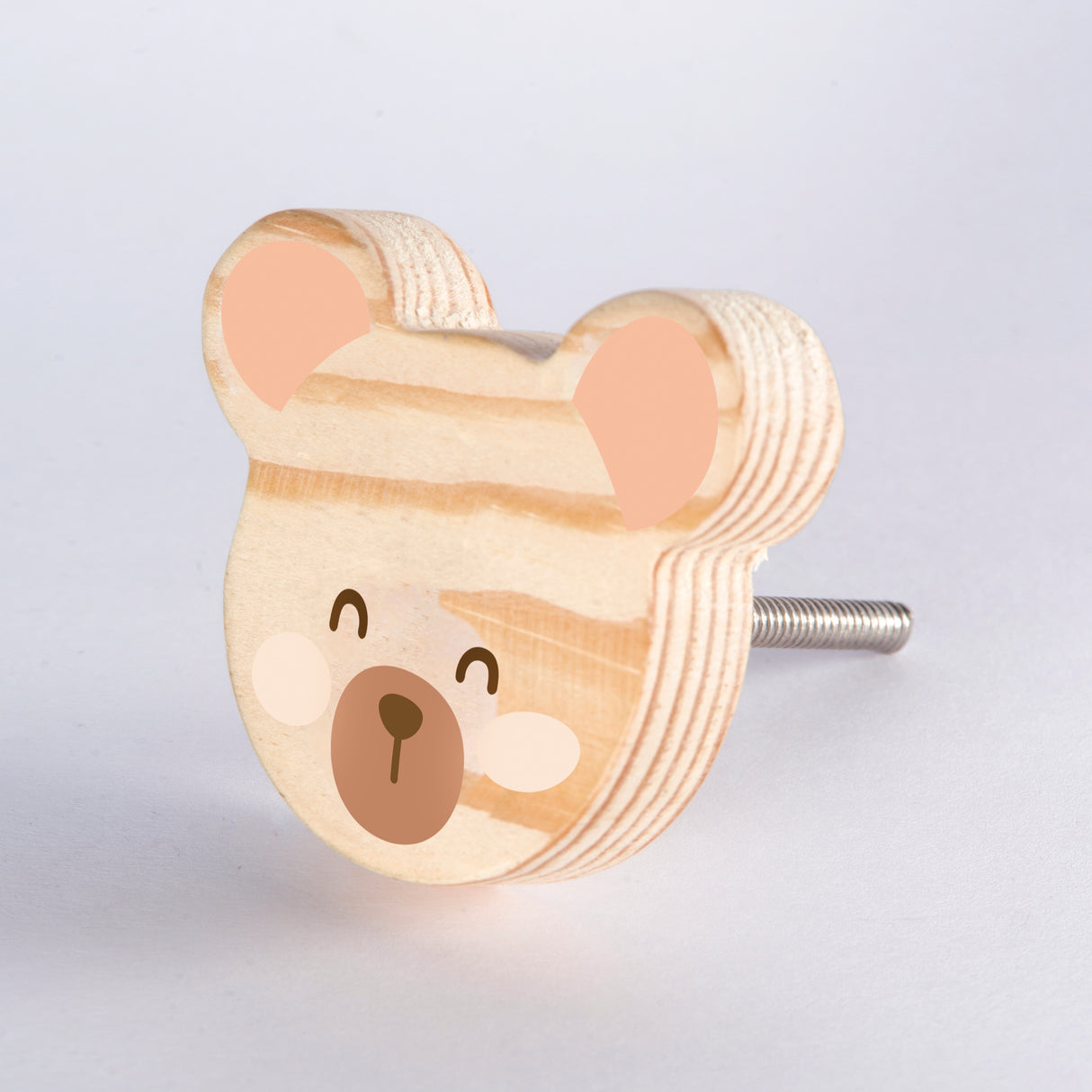 Teddy bear Wooden / Drawer Knob – Handcrafted Kids Room Hardware | Pinch of Pretty