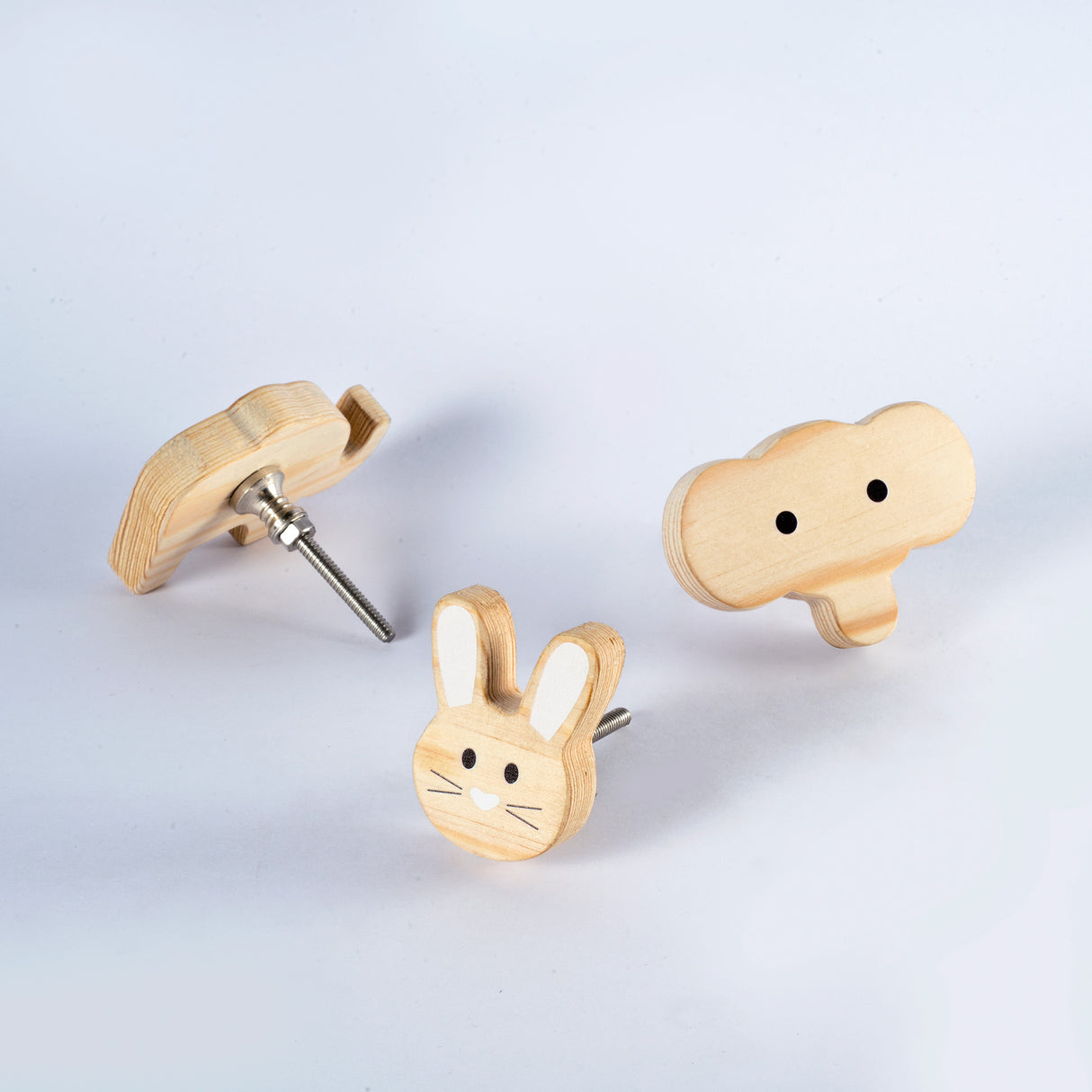 Rabbit face Wooden / Drawer Knob – Handcrafted Kids Room Hardware | Pinch of Pretty