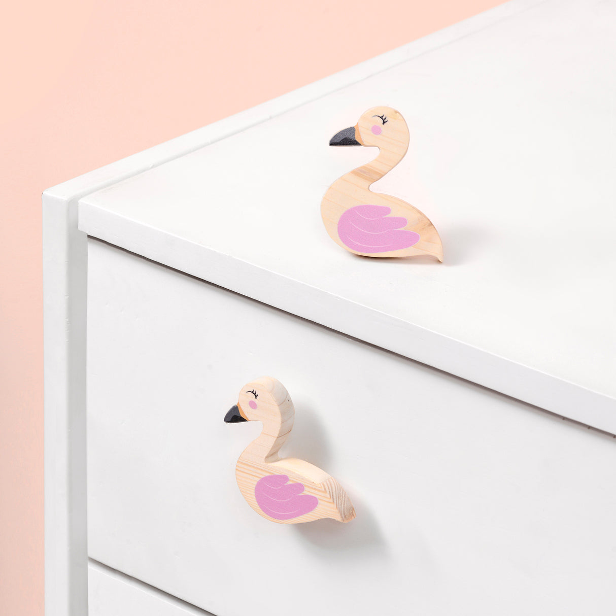 Flamingo Wooden / Drawer Knob – Handcrafted Kids Room Hardware | Pinch of Pretty