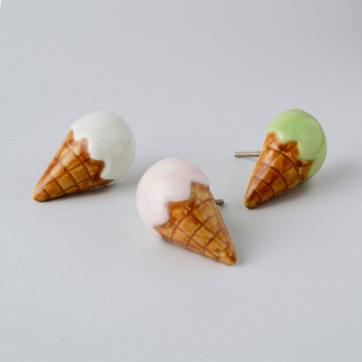 Special Combo Offer: Pack of 3 Ice Cream Ceramic Knobs