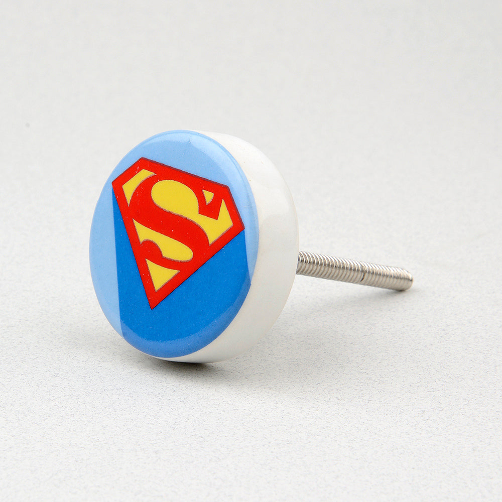 Superman Ceramic Knob – Stylish Cupboard & Drawer Handle for Kids’ Room