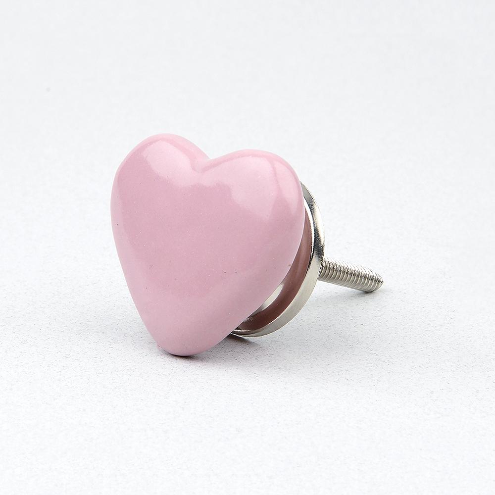 Pink Heart Ceramic Knob – Stylish Cupboard & Drawer Handle for Kids’ Room