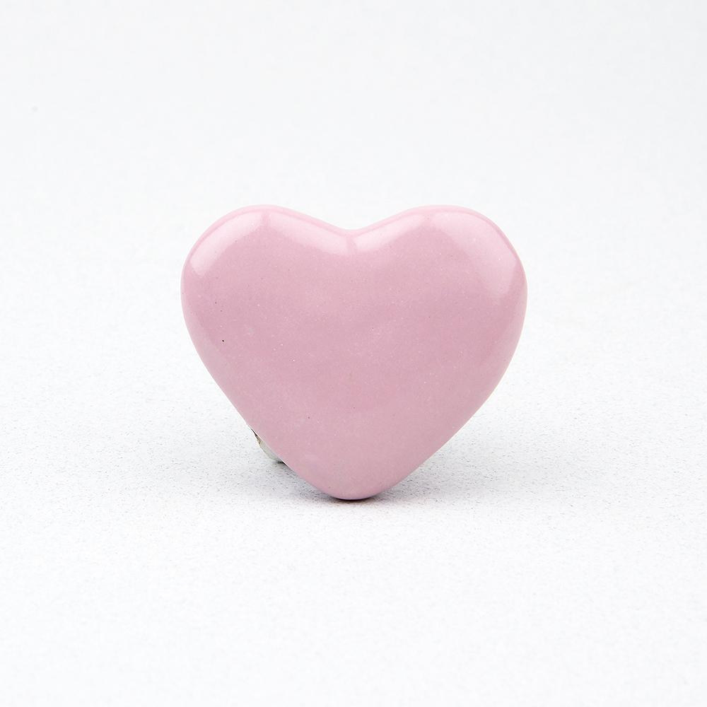Pink Heart Ceramic Knob – Stylish Cupboard & Drawer Handle for Kids’ Room