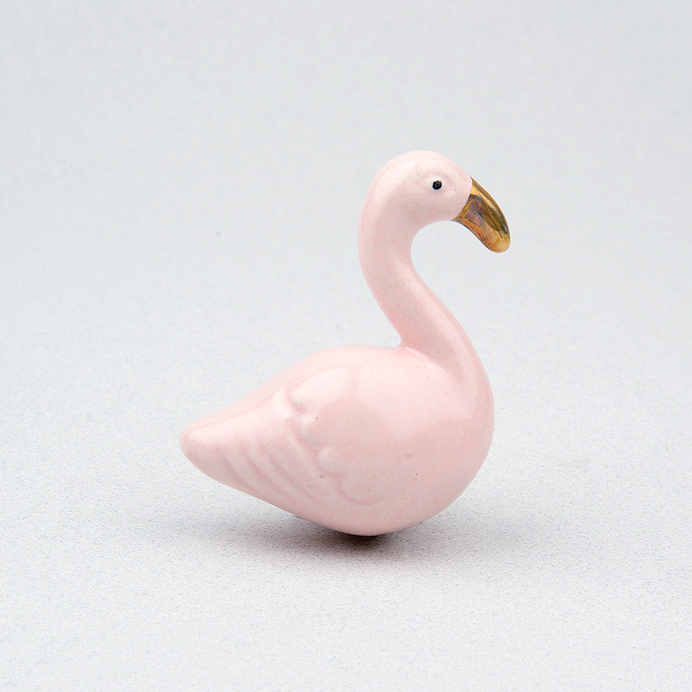 Pink Flamingo Ceramic Knob – Stylish Cupboard & Drawer Handle for Kids’ Room