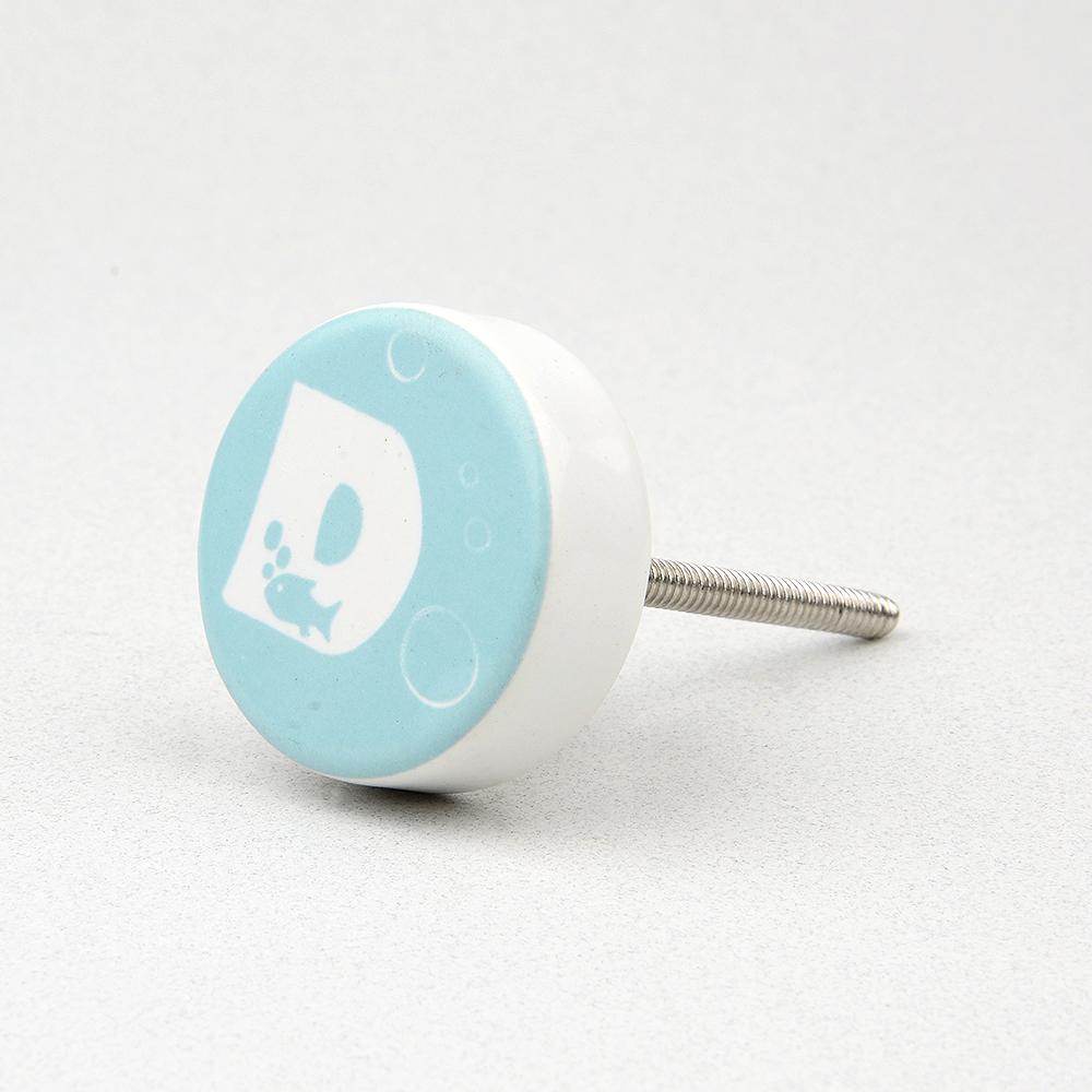 Green Sea D Ceramic Knob – Stylish Cupboard & Drawer Handle for Kids’ Room
