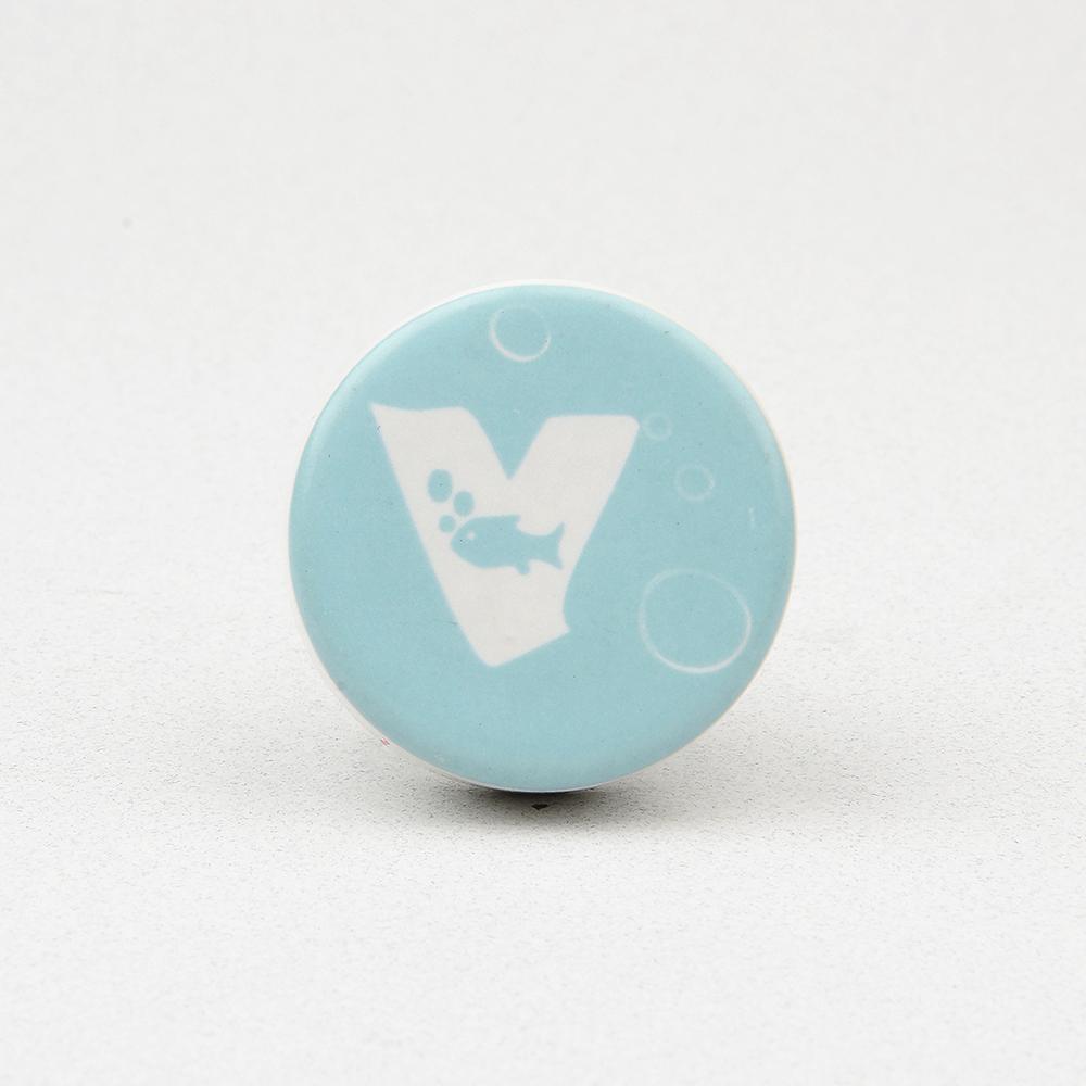 Green Sea V Ceramic Knob – Stylish Cupboard & Drawer Handle for Kids’ Room