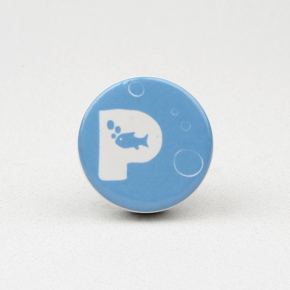 Deep Blue Sea P Ceramic Knob – Stylish Cupboard & Drawer Handle for Kids’ Room