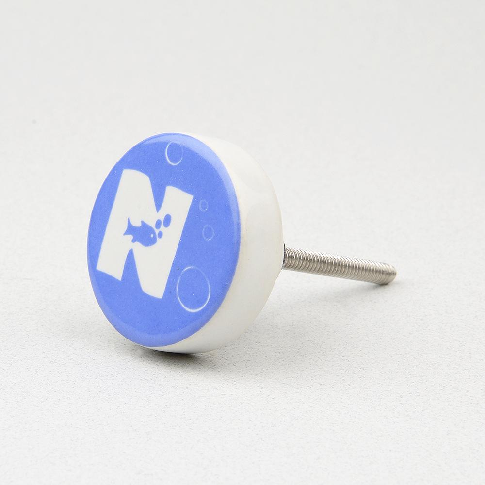 Blue Sea N Ceramic Knob – Stylish Cupboard & Drawer Handle for Kids’ Room