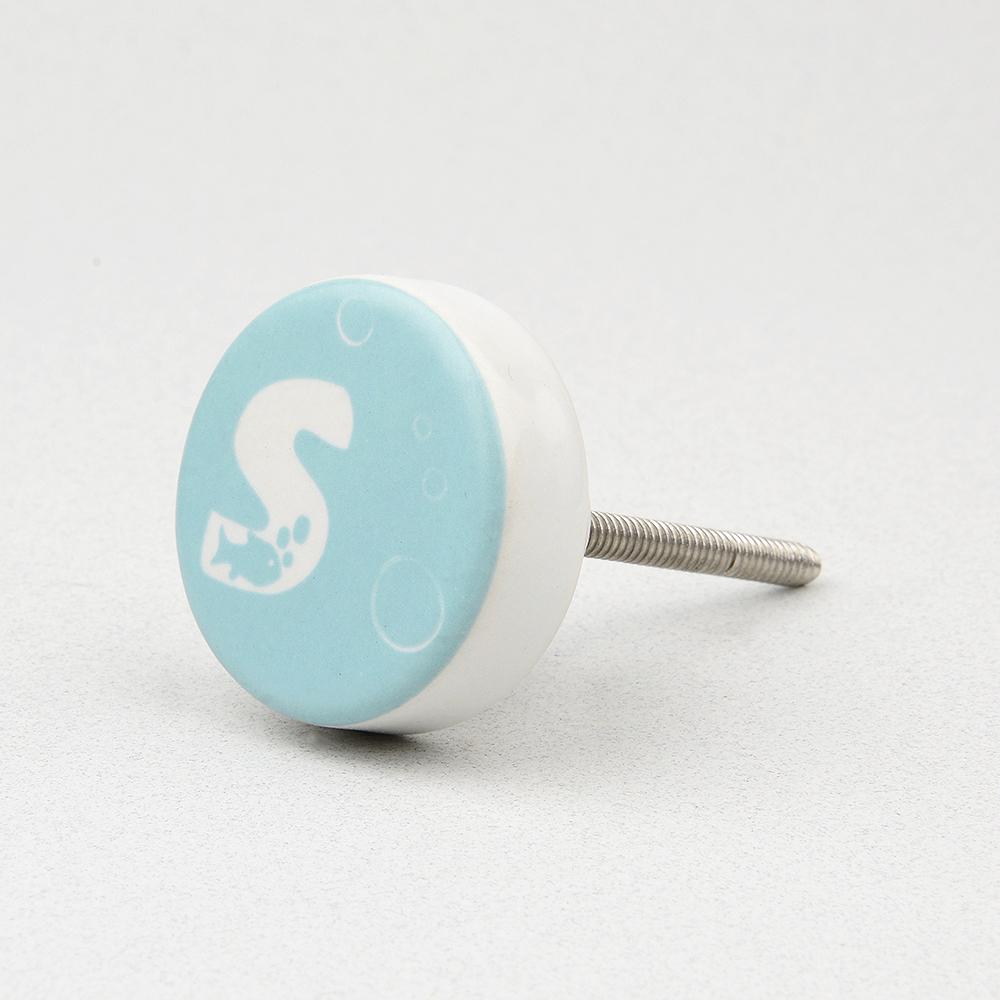 Green Sea S Ceramic Knob – Stylish Cupboard & Drawer Handle for Kids’ Room